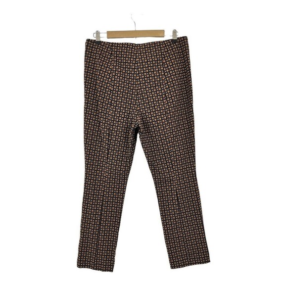 Anthropologie Womens Size 14 Essential Slim Trouser Pants in Brown Motif - Picture 3 of 4
